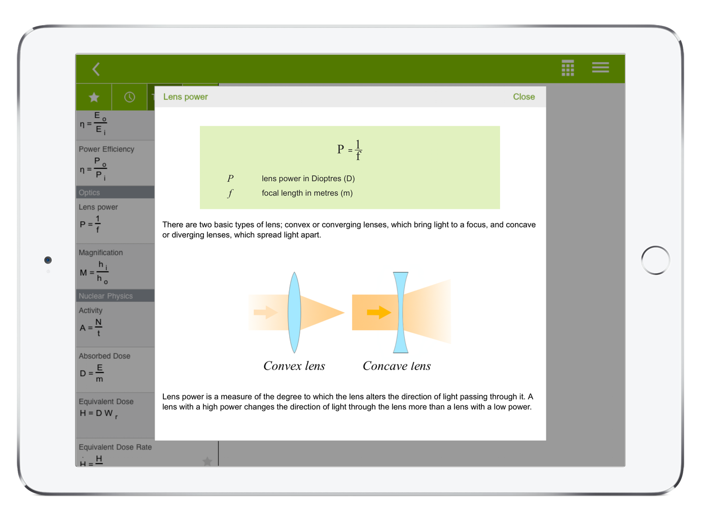 EquationLab contains rich information or story about each equation in Maths and physics so you can learn as you calculate.
